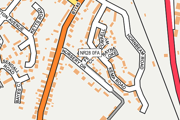 NR28 0FA map - OS OpenMap – Local (Ordnance Survey)