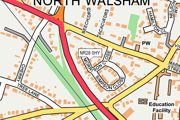 NR28 0HY map - OS OpenMap – Local (Ordnance Survey)