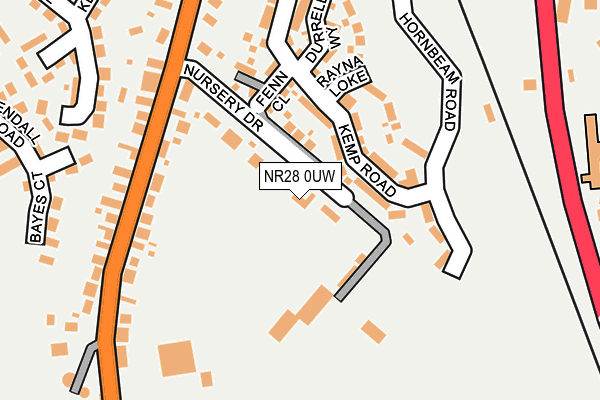 NR28 0UW map - OS OpenMap – Local (Ordnance Survey)