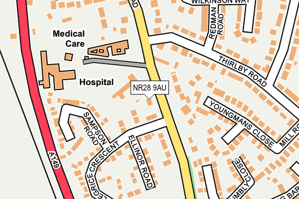 NR28 9AU map - OS OpenMap – Local (Ordnance Survey)