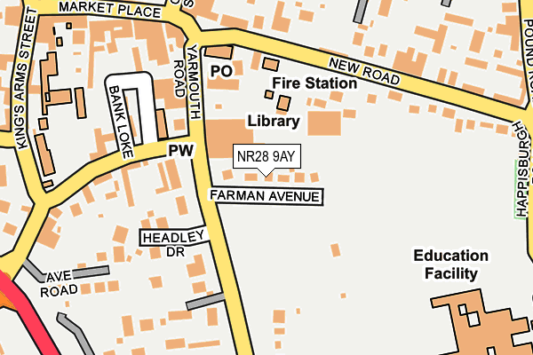 NR28 9AY map - OS OpenMap – Local (Ordnance Survey)