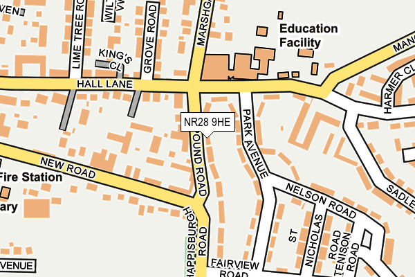 NR28 9HE map - OS OpenMap – Local (Ordnance Survey)