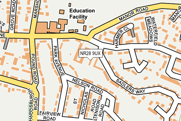 NR28 9UX map - OS OpenMap – Local (Ordnance Survey)