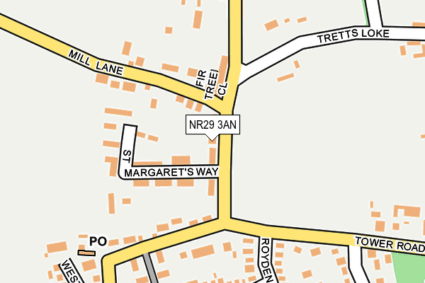 NR29 3AN map - OS OpenMap – Local (Ordnance Survey)