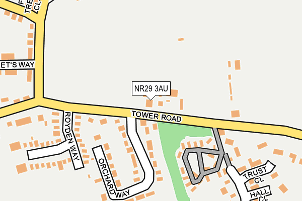 NR29 3AU map - OS OpenMap – Local (Ordnance Survey)