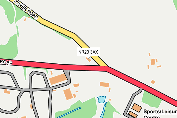 NR29 3AX map - OS OpenMap – Local (Ordnance Survey)