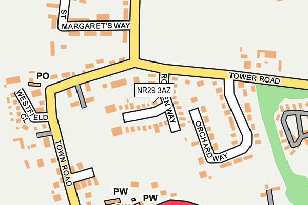 NR29 3AZ map - OS OpenMap – Local (Ordnance Survey)