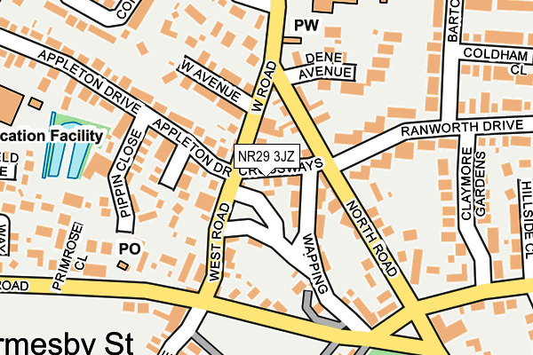 NR29 3JZ map - OS OpenMap – Local (Ordnance Survey)