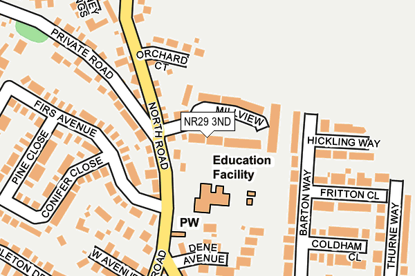 NR29 3ND map - OS OpenMap – Local (Ordnance Survey)