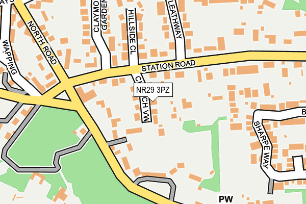 NR29 3PZ map - OS OpenMap – Local (Ordnance Survey)