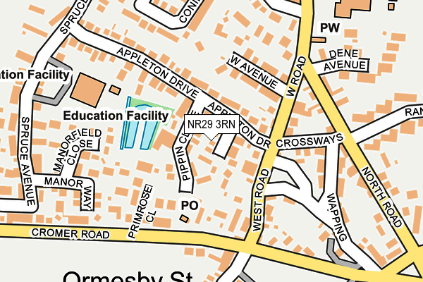 NR29 3RN map - OS OpenMap – Local (Ordnance Survey)