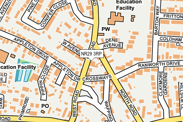 NR29 3RP map - OS OpenMap – Local (Ordnance Survey)