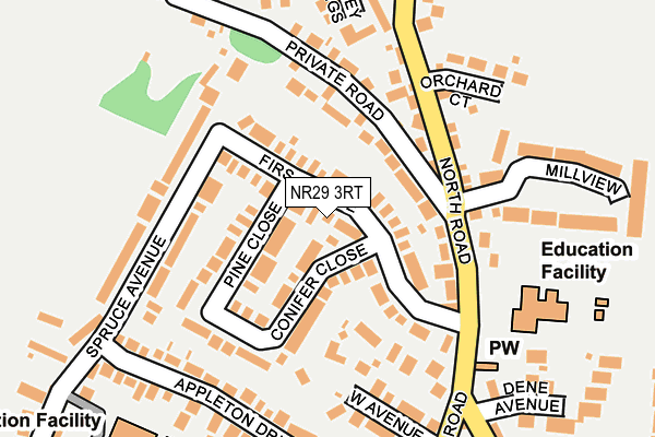 NR29 3RT map - OS OpenMap – Local (Ordnance Survey)