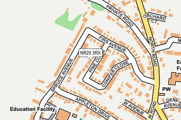 NR29 3RX map - OS OpenMap – Local (Ordnance Survey)