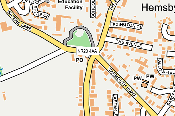 NR29 4AA map - OS OpenMap – Local (Ordnance Survey)