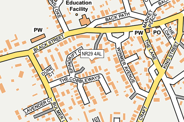 NR29 4AL map - OS OpenMap – Local (Ordnance Survey)