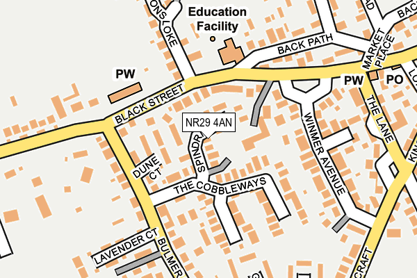 NR29 4AN map - OS OpenMap – Local (Ordnance Survey)