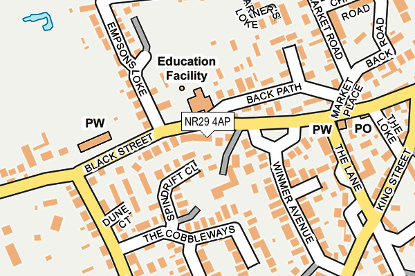 NR29 4AP map - OS OpenMap – Local (Ordnance Survey)