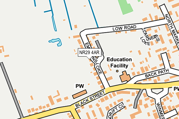 NR29 4AR map - OS OpenMap – Local (Ordnance Survey)