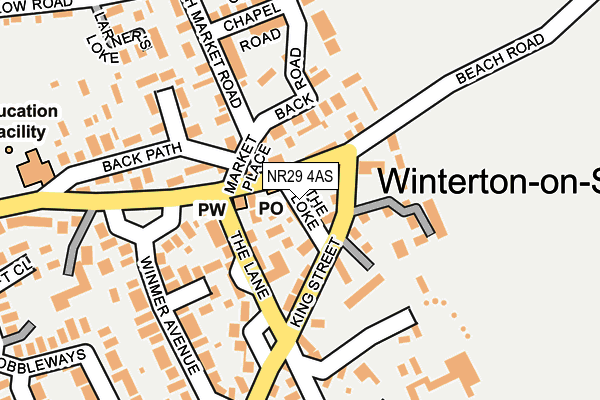 NR29 4AS map - OS OpenMap – Local (Ordnance Survey)