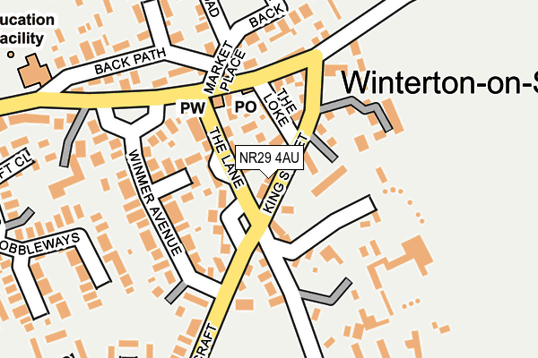 NR29 4AU map - OS OpenMap – Local (Ordnance Survey)