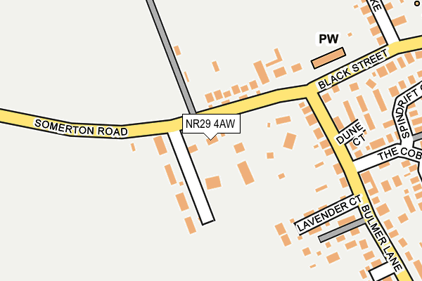 NR29 4AW map - OS OpenMap – Local (Ordnance Survey)