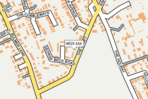 NR29 4AX map - OS OpenMap – Local (Ordnance Survey)