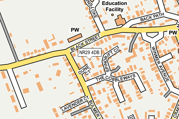 NR29 4DB map - OS OpenMap – Local (Ordnance Survey)