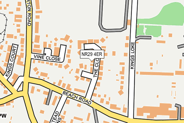 NR29 4ER map - OS OpenMap – Local (Ordnance Survey)