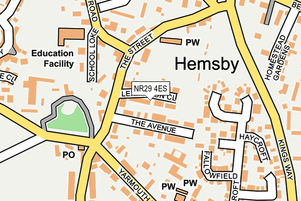 NR29 4ES map - OS OpenMap – Local (Ordnance Survey)