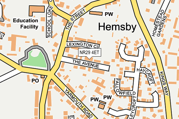 NR29 4ET map - OS OpenMap – Local (Ordnance Survey)