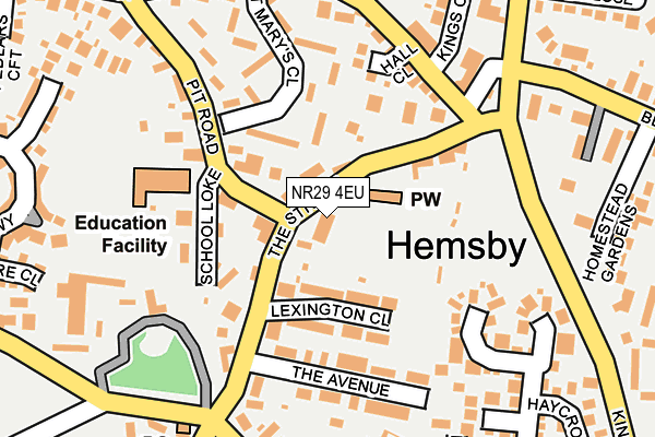 NR29 4EU map - OS OpenMap – Local (Ordnance Survey)