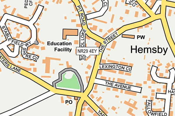 NR29 4EY map - OS OpenMap – Local (Ordnance Survey)