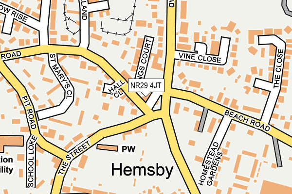 NR29 4JT map - OS OpenMap – Local (Ordnance Survey)