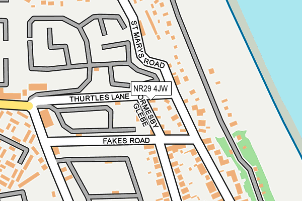 NR29 4JW map - OS OpenMap – Local (Ordnance Survey)