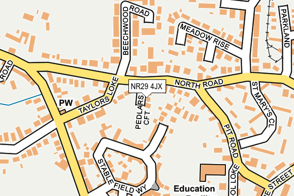 NR29 4JX map - OS OpenMap – Local (Ordnance Survey)