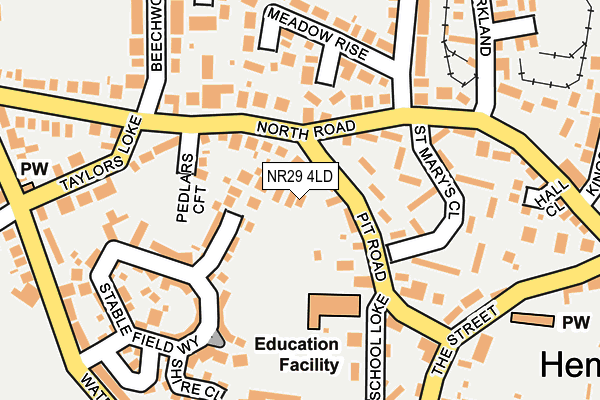 NR29 4LD map - OS OpenMap – Local (Ordnance Survey)
