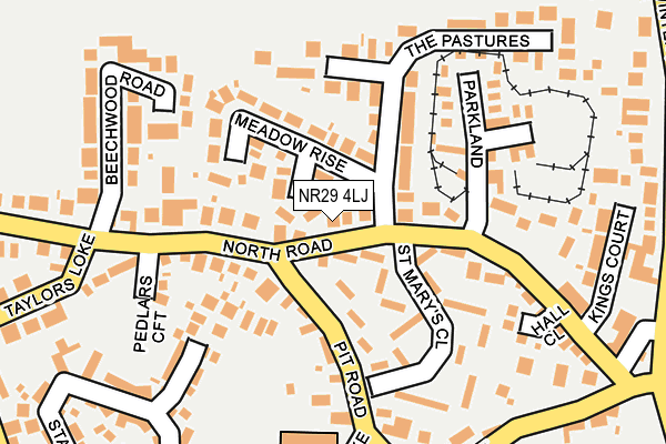 NR29 4LJ map - OS OpenMap – Local (Ordnance Survey)