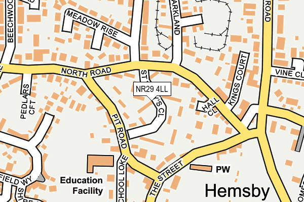 NR29 4LL map - OS OpenMap – Local (Ordnance Survey)