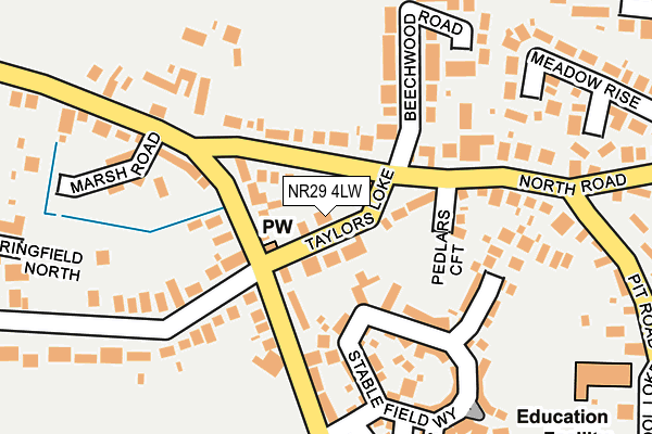 NR29 4LW map - OS OpenMap – Local (Ordnance Survey)