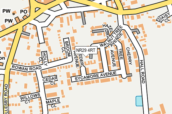 NR29 4RT map - OS OpenMap – Local (Ordnance Survey)