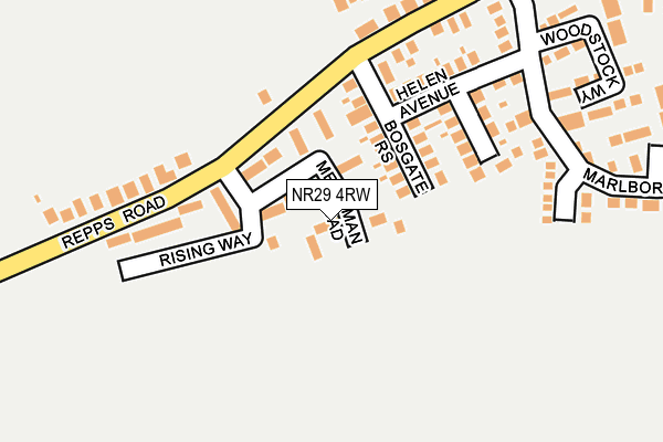 NR29 4RW map - OS OpenMap – Local (Ordnance Survey)
