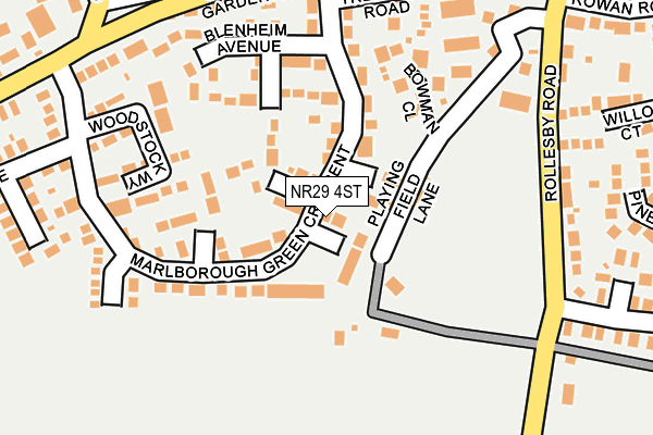 NR29 4ST map - OS OpenMap – Local (Ordnance Survey)