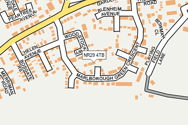 NR29 4TB map - OS OpenMap – Local (Ordnance Survey)