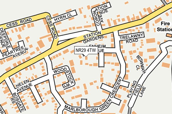 NR29 4TW map - OS OpenMap – Local (Ordnance Survey)