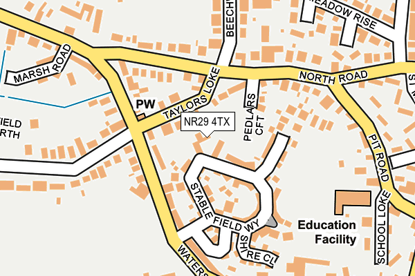 NR29 4TX map - OS OpenMap – Local (Ordnance Survey)