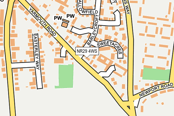 NR29 4WS map - OS OpenMap – Local (Ordnance Survey)