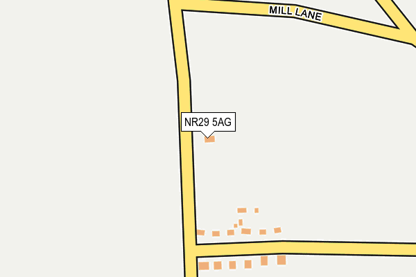 NR29 5AG map - OS OpenMap – Local (Ordnance Survey)
