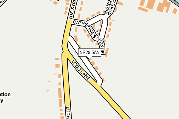 NR29 5AN map - OS OpenMap – Local (Ordnance Survey)