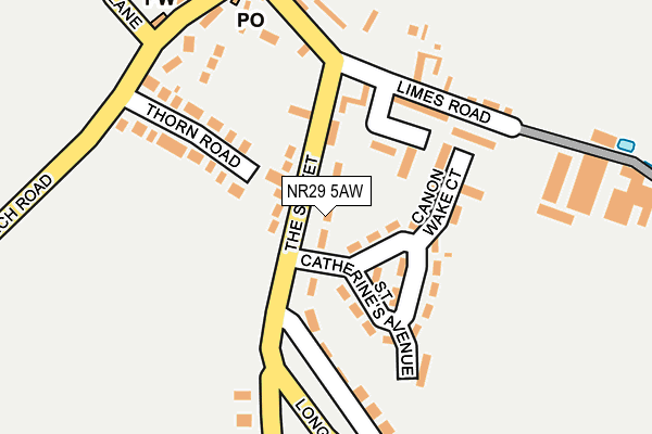 NR29 5AW map - OS OpenMap – Local (Ordnance Survey)